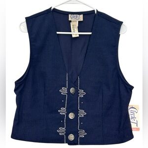 Vintage Circle T Blue Corduroy Vest NWT Size Large